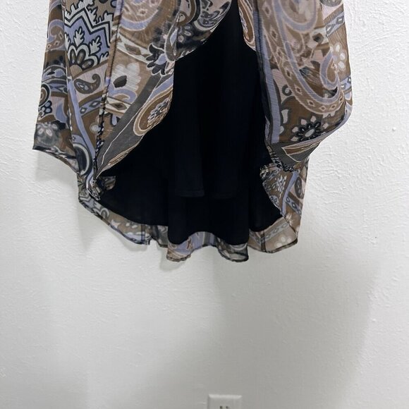 Free People Strawberry Print Halter Tank Top Sz Small Paisley Chiffon Colorful - Picture 4 of 10